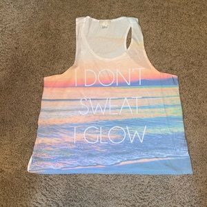 Women’s I don’t sweat I glow Razorback tank